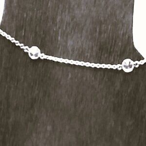 JCM 925 Sterling Silver & Cubic Zirconia (CZ) Dainty Thin Bracelet Sm Wrist NWOT